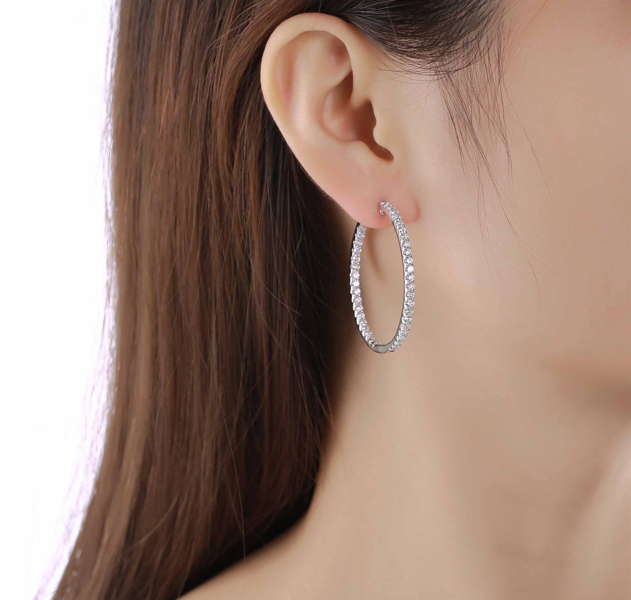 Man made diamond hoop earrings Clearance