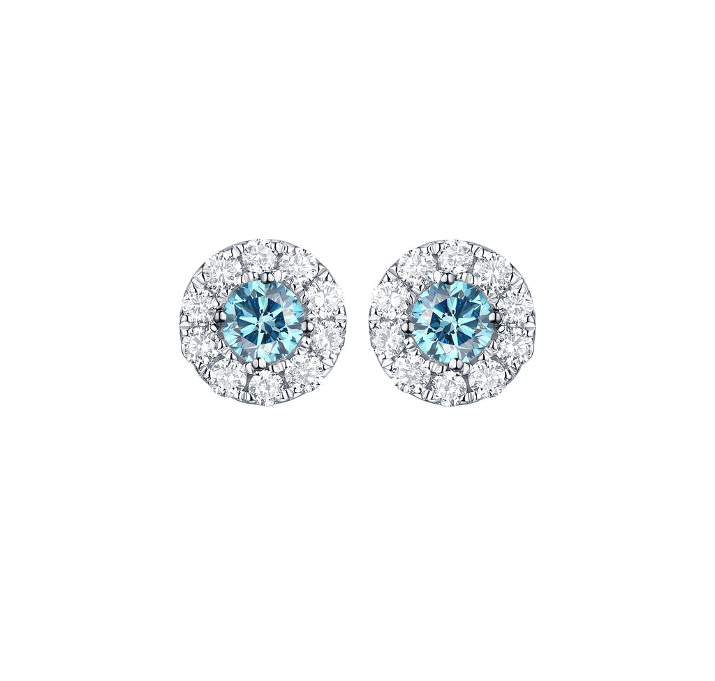 Blush Blue 1.23ctw Lab Grown Diamond Stud Earrings E00137BLUSmiling Rocks