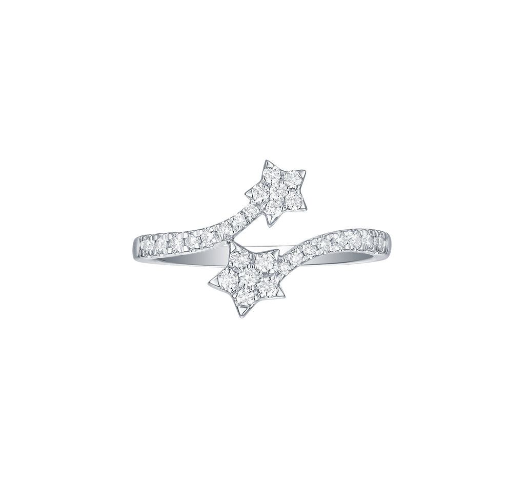 Bypass Star 0.26ctw Lab Grown Diamond Ring R-00735WHT–Smiling Rocks