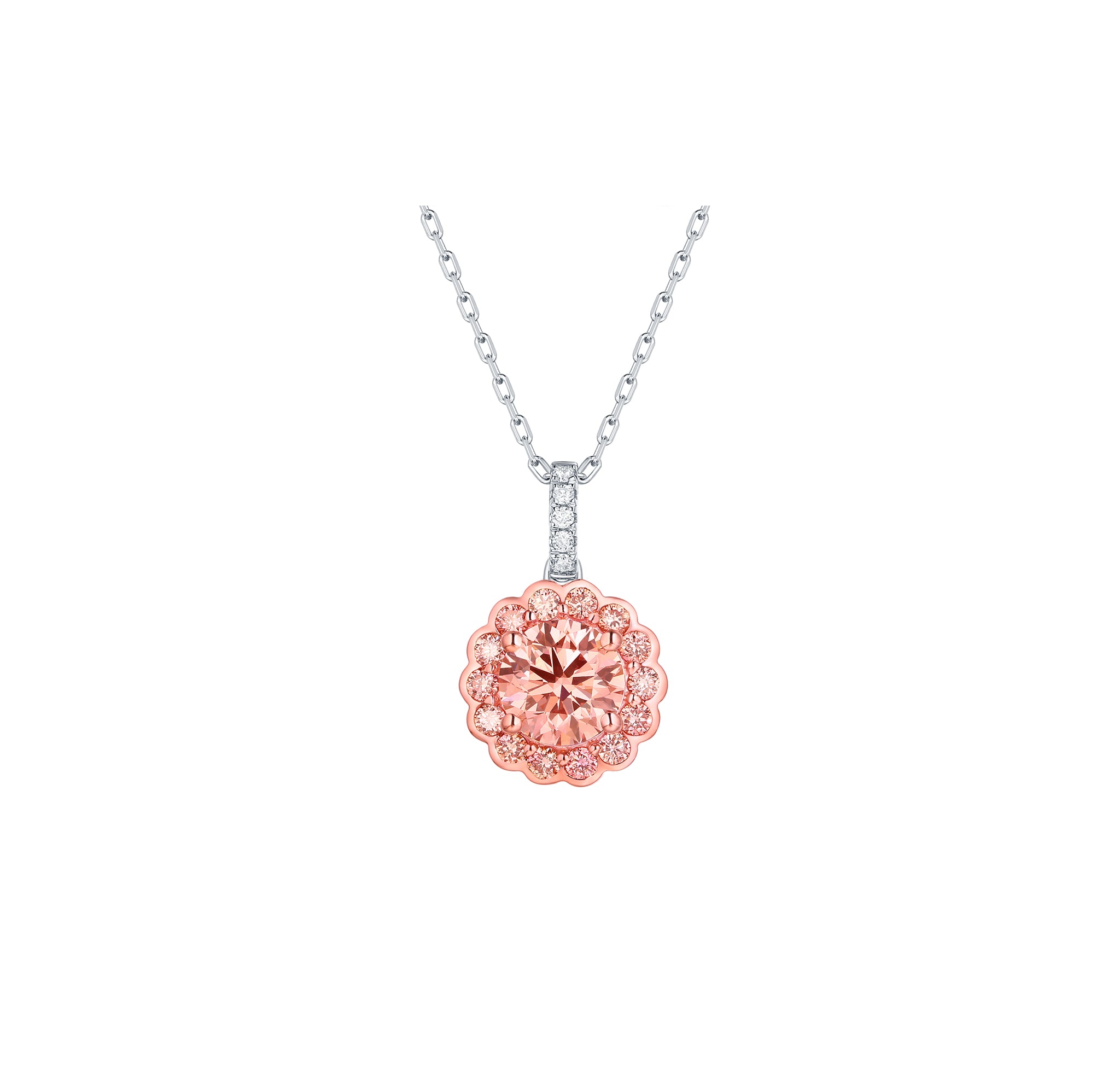 Lab-Grown Pink Diamond Solitaire Necklace