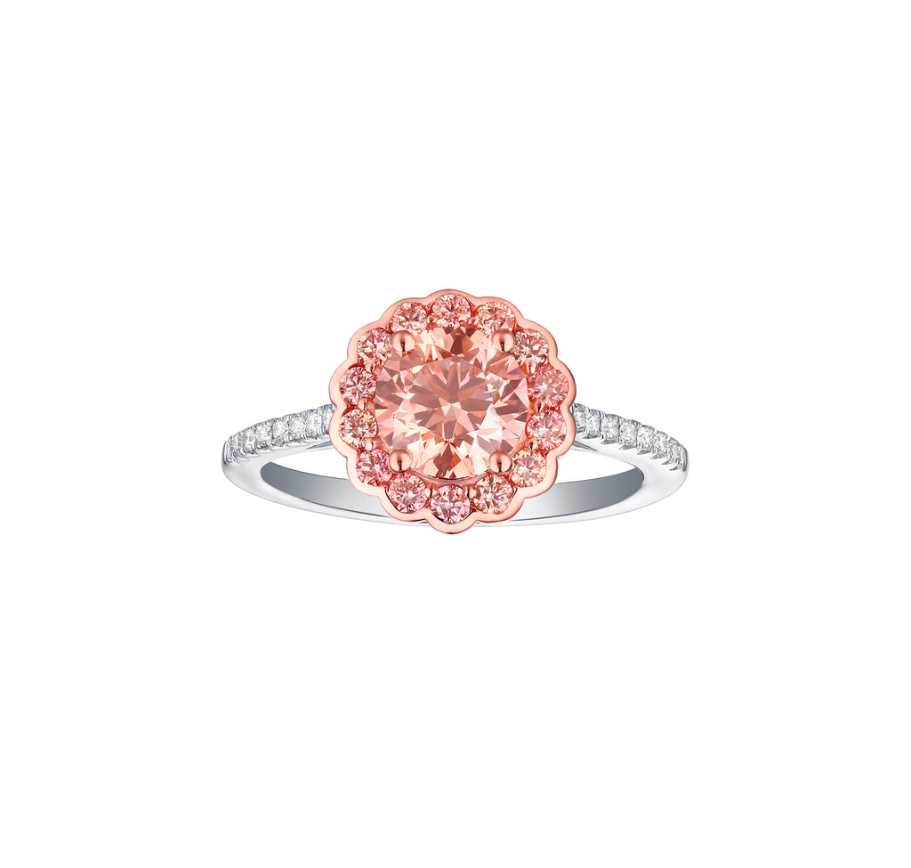 Souffle Pink 1.60ctw Lab Grown Diamond Ring R-00489PNK–Smiling Rocks