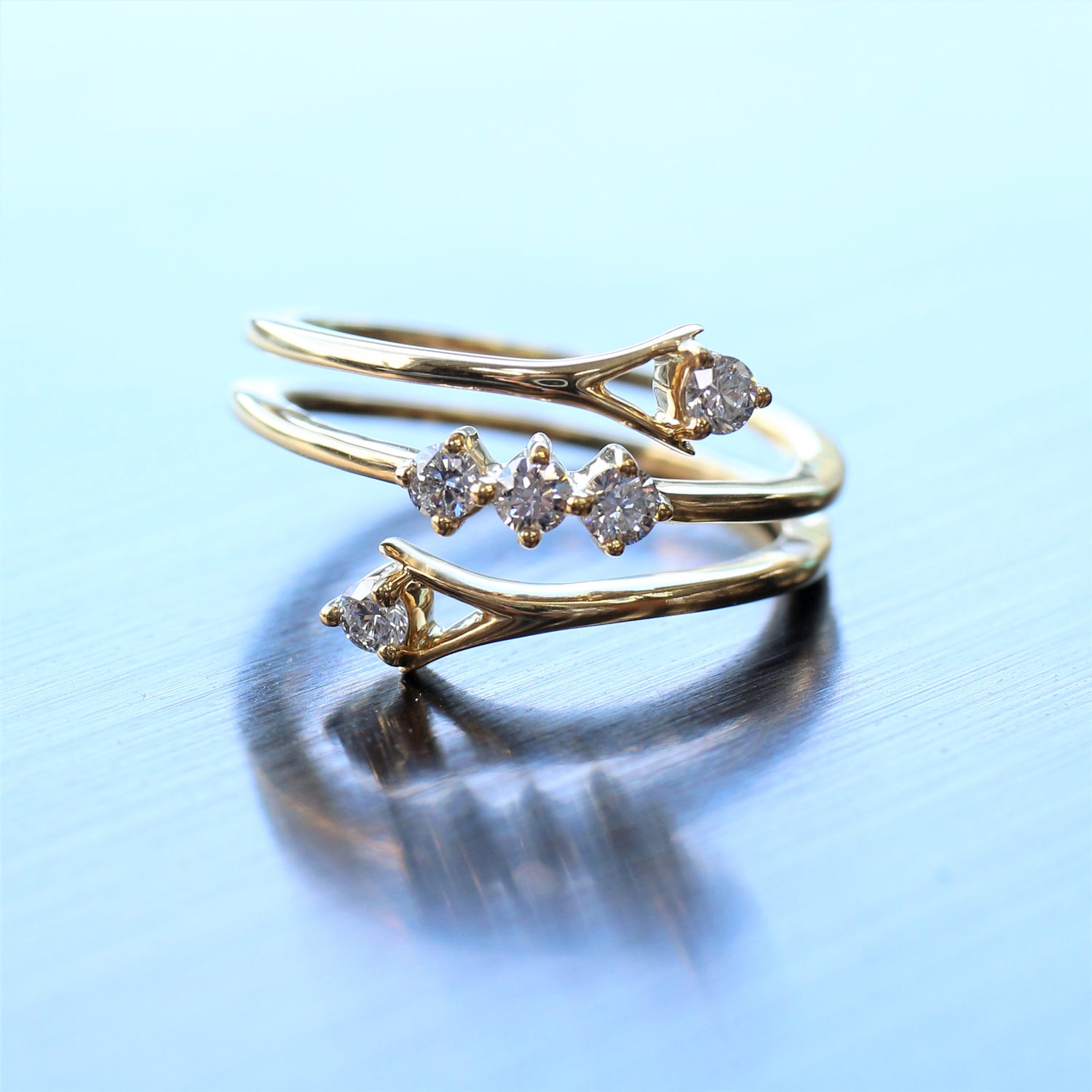 Three Layer 0.30ctw Lab Grown Diamond Ring R-00699WHT
