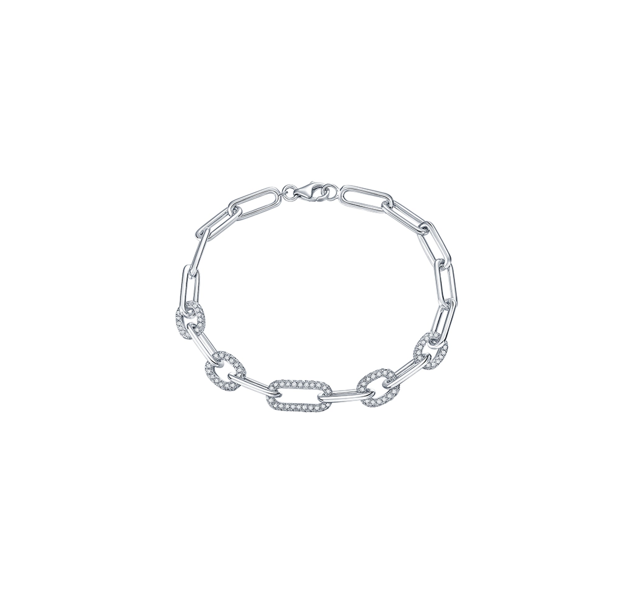 IBB Personalised 9ct White Gold Disc Initial Chain Bracelet at John Lewis &  Partners