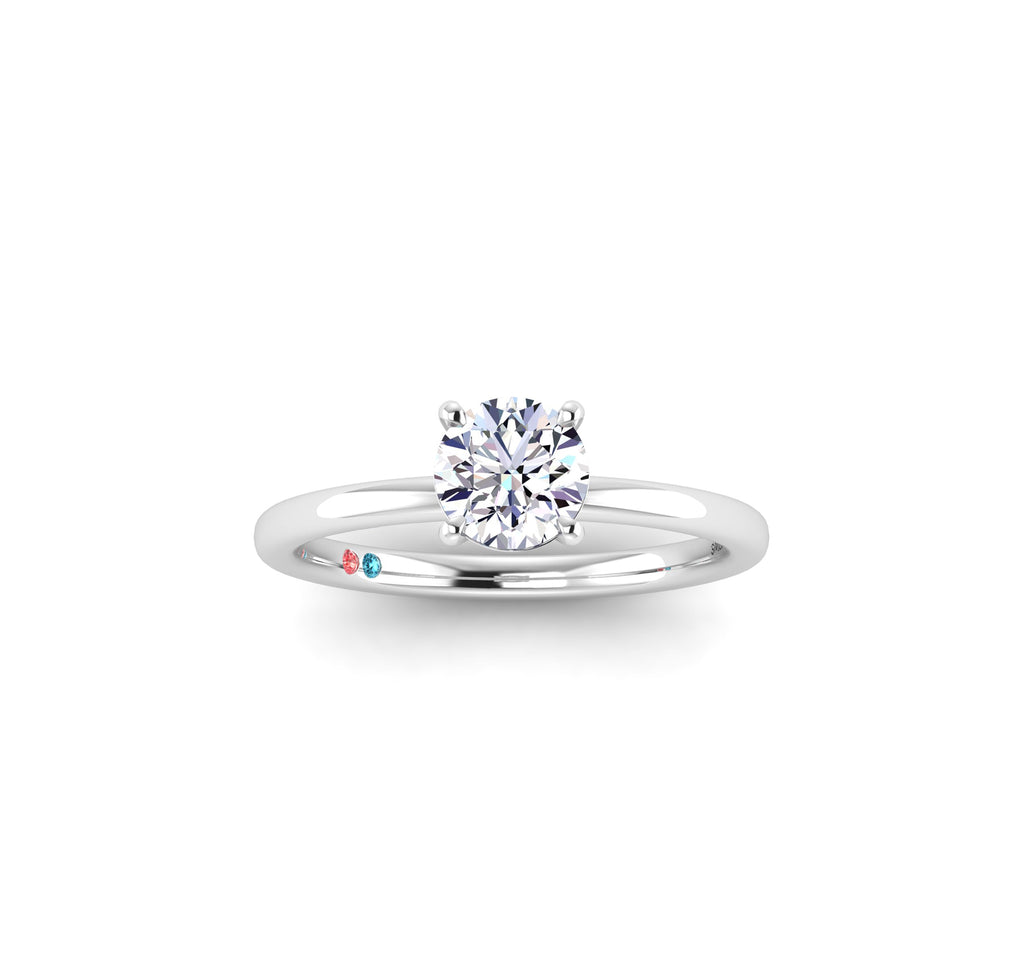 Lab Grown Diamond Solitaire Petite Engagement Ring–Smiling Rocks