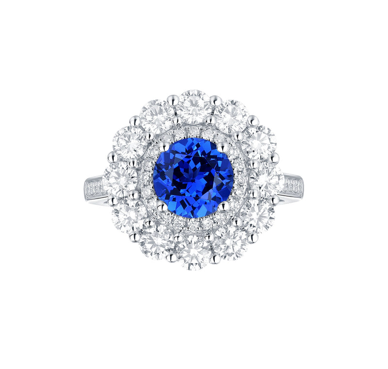 Lab Grown Diamond 4.04ctw Halo Engagement Ring R-01913BSA