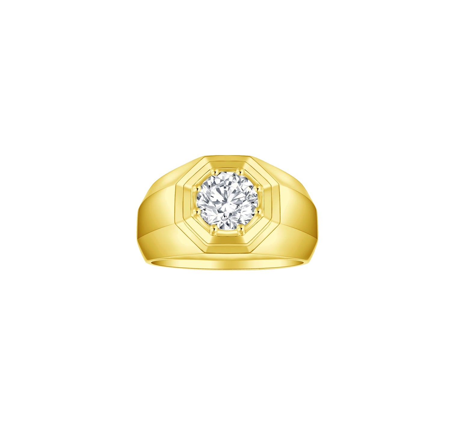 1/2 cttw Men's Diamond Engagement Ring 18K Yellow Gold and Platinum Si -  Vir Jewels